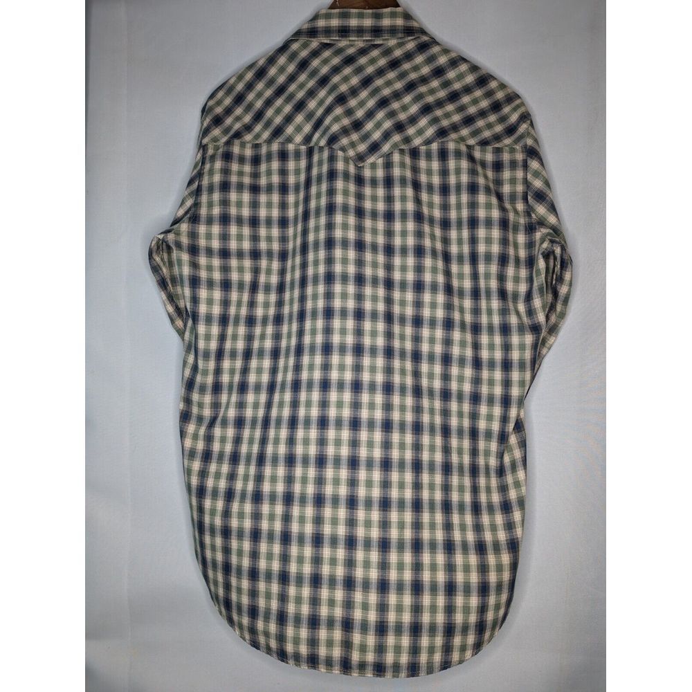 Pendleton Frontier Long Sleeve‎ Snap Button Shirt Men's Small Blue/ Green - Picture 10 of 15